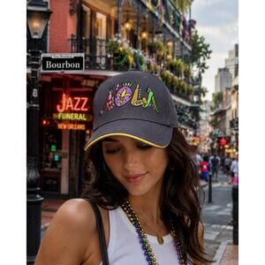 Adaro Art NOLA Cap | New Orleans Mardi Gras Embroidered Adjustable Hat